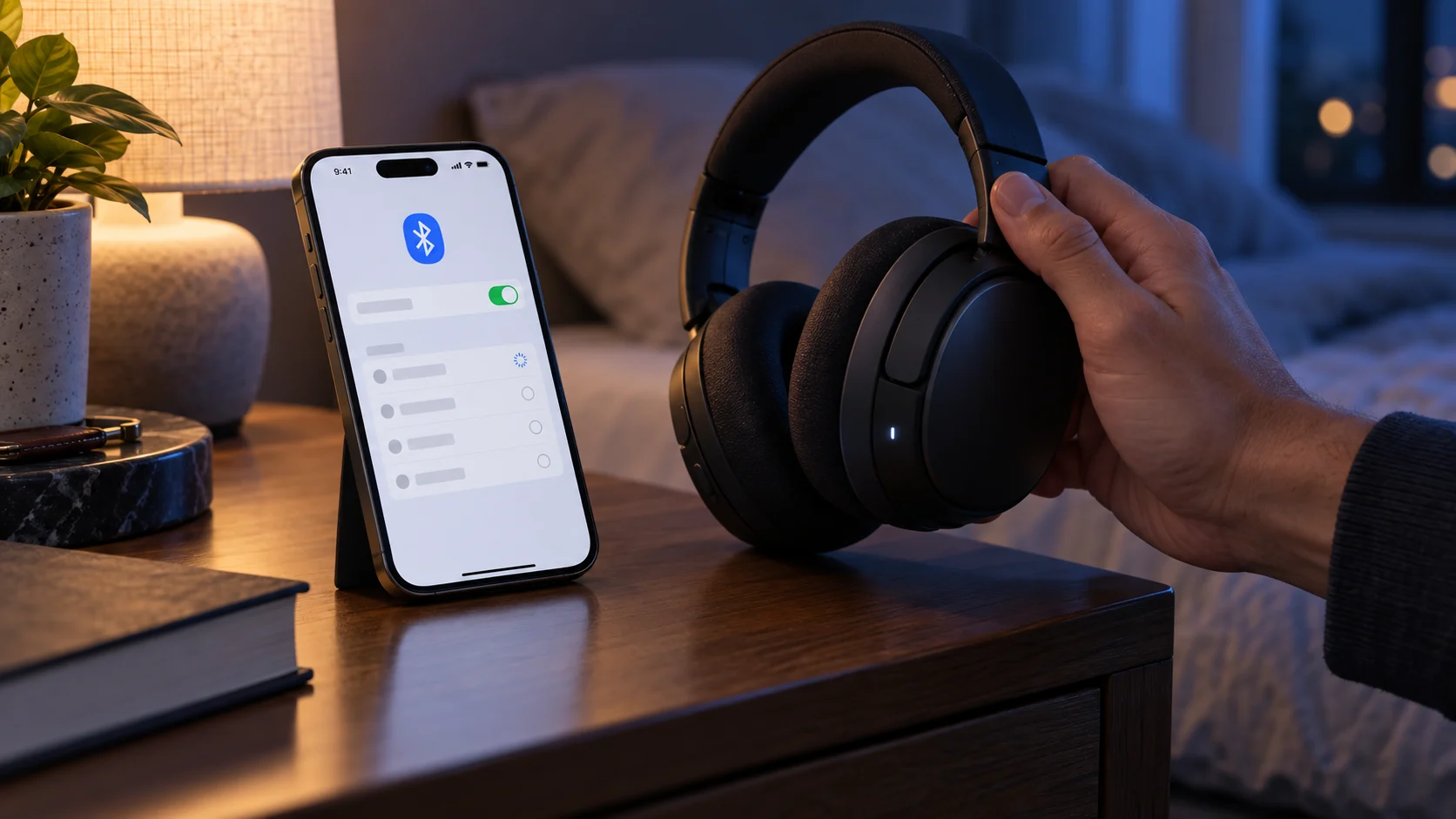 iPhone ищет полноразмерные Bluetooth-наушники рядом