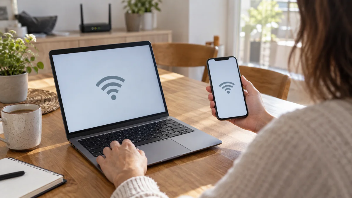 Проверка одной Wi-Fi сети на ноутбуке и смартфоне