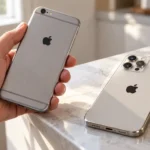 Старый и новый iPhone рядом перед переносом eSIM