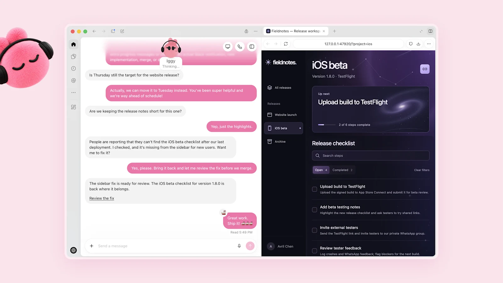 Официальный демонстрационный кадр OpenAI с агентом dots и рабочими задачами