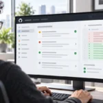 Разработчик изучает обновлённую сводку GitHub Copilot code review