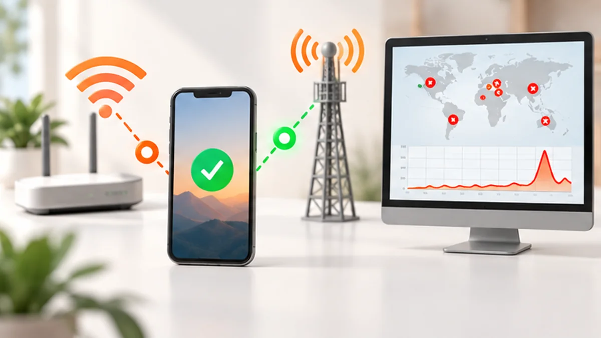 Сопоставление статуса сервиса, Wi-Fi и мобильной сети