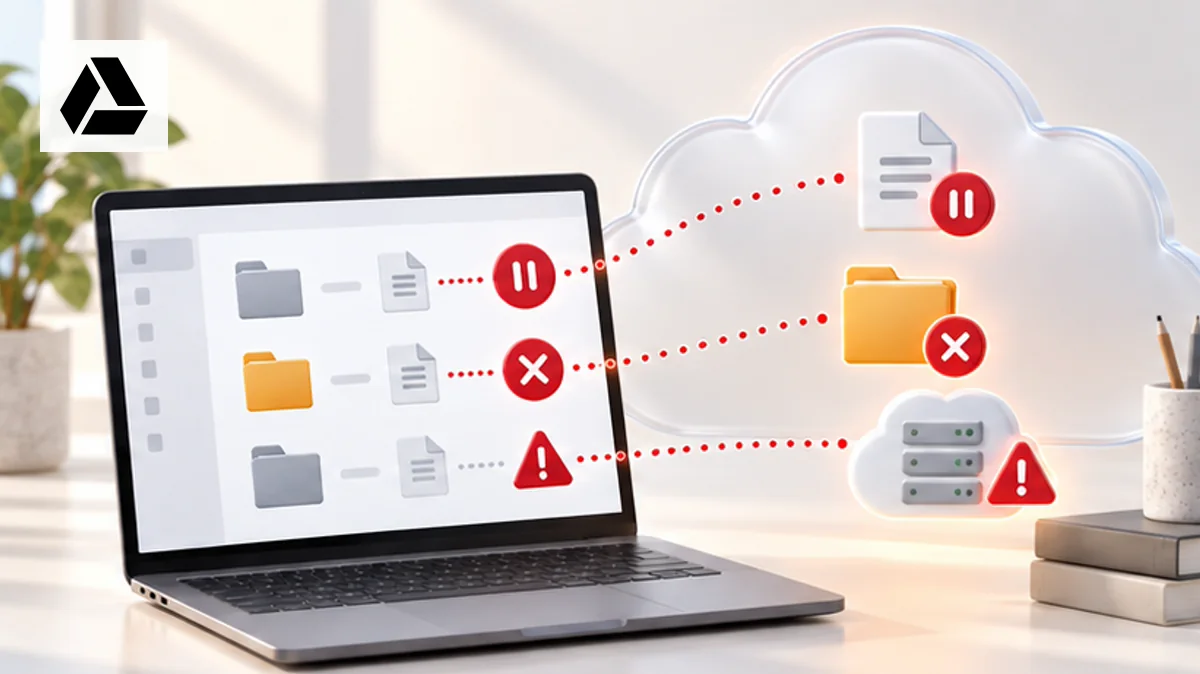 Определение области сбоя синхронизации Google Drive