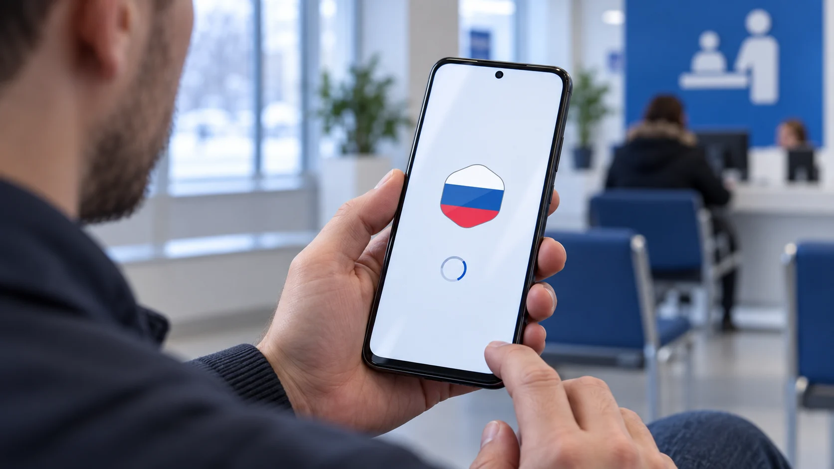 Пользователь проверяет зависший запуск Госуслуг на Android