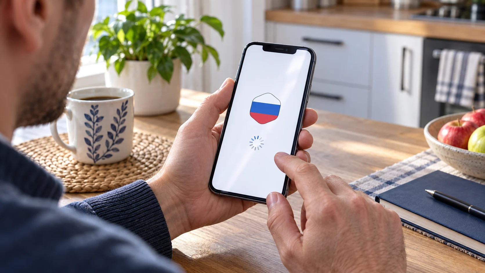 Пользователь повторно запускает приложение Госуслуги на iPhone
