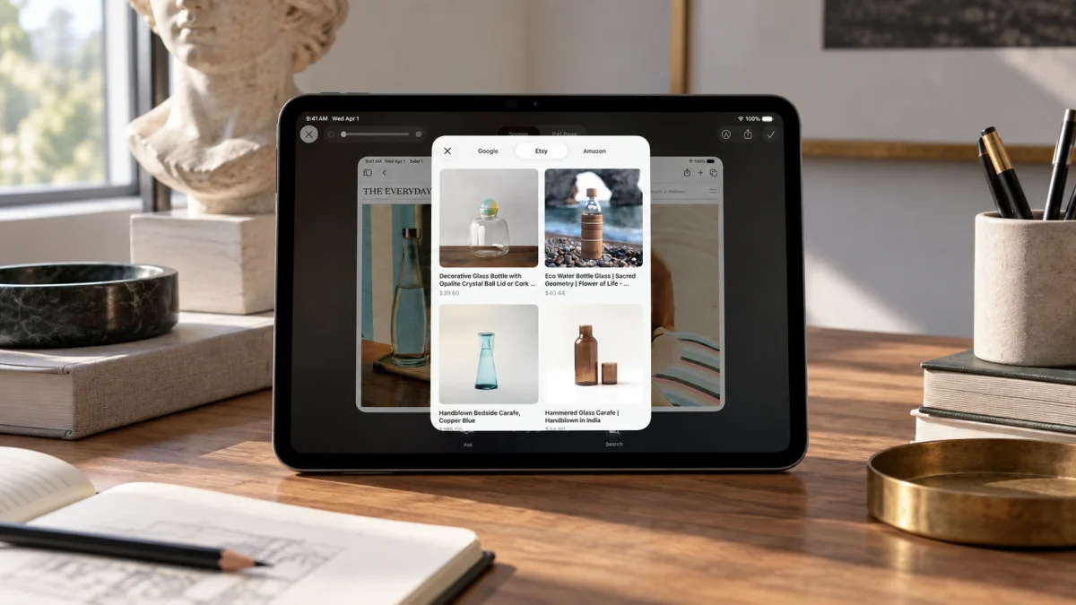 iPad с Visual Intelligence распознаёт содержимое открытой страницы