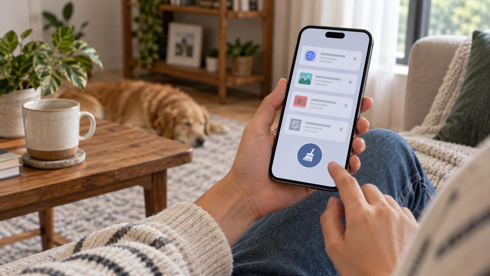 Повторная загрузка сайта на смартфоне после очистки данных браузера