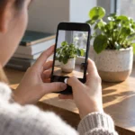 Проверка камеры iPhone на неподвижном растении