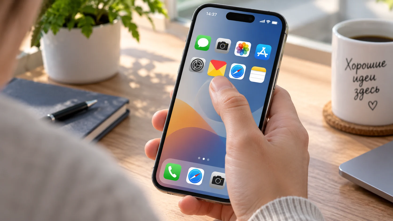 Человек собирается открыть Яндекс Почту на iPhone