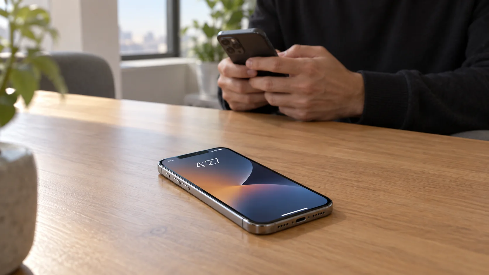 Два телефона для теста уведомления MAX на заблокированном iPhone
