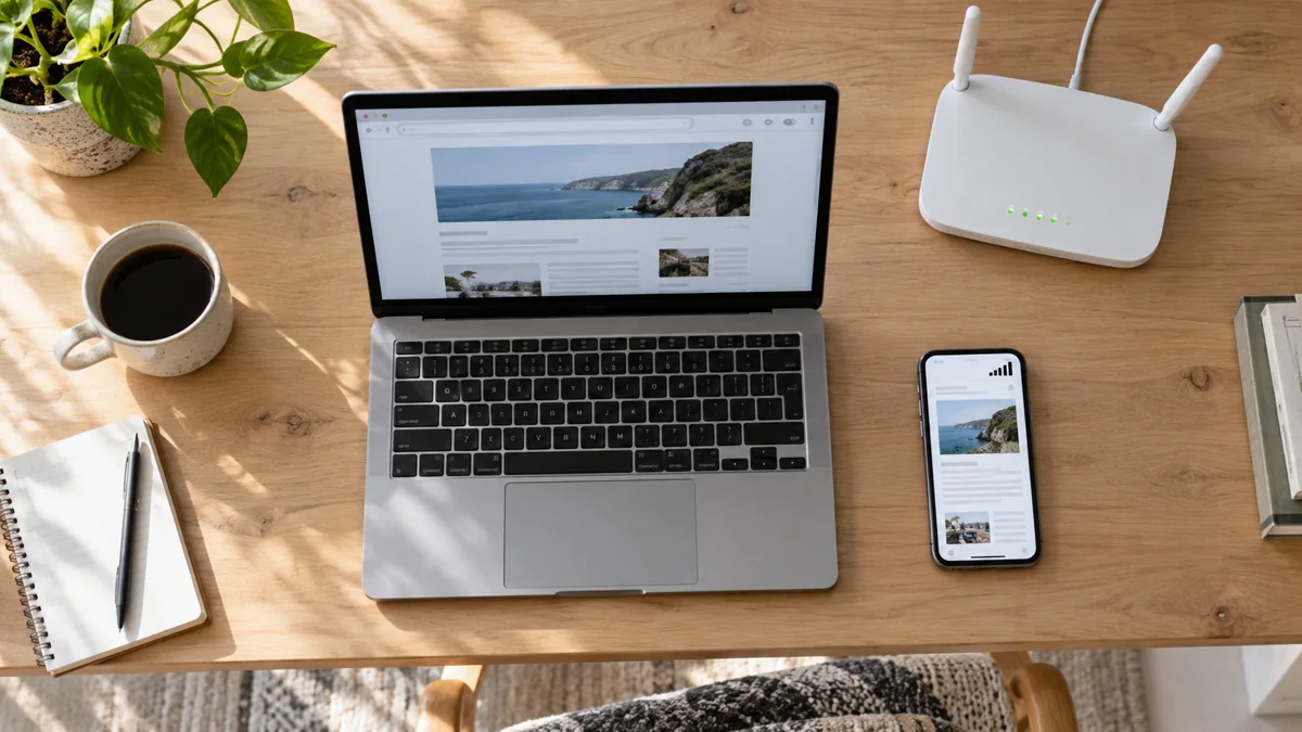 Один сайт проверяют на ноутбуке через Wi-Fi и на телефоне через мобильную сеть