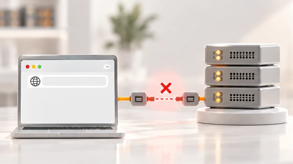 Сбой разрешения домена на пути от браузера к DNS