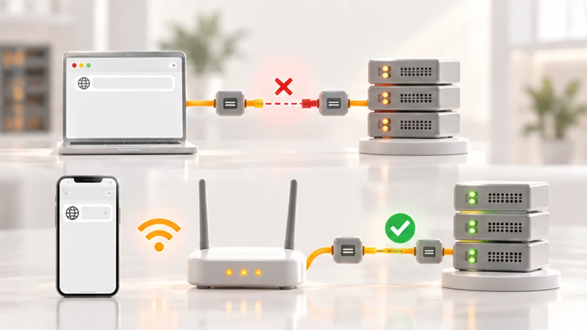 Сравнение DNS на другом устройстве и в другой сети
