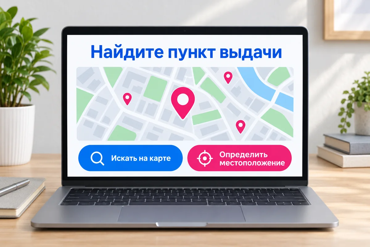 Схема публичного поиска пункта выдачи на карте