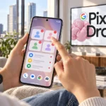 Пользователь проверяет VIP-виджеты на телефоне во время сентябрьского Pixel Drop