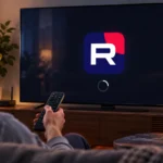 Пользователь проверяет загрузку RUTUBE на телевизоре Samsung рядом с роутером