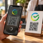 Покупатель проверяет QR-код перед оплатой в СберБанк Онлайн