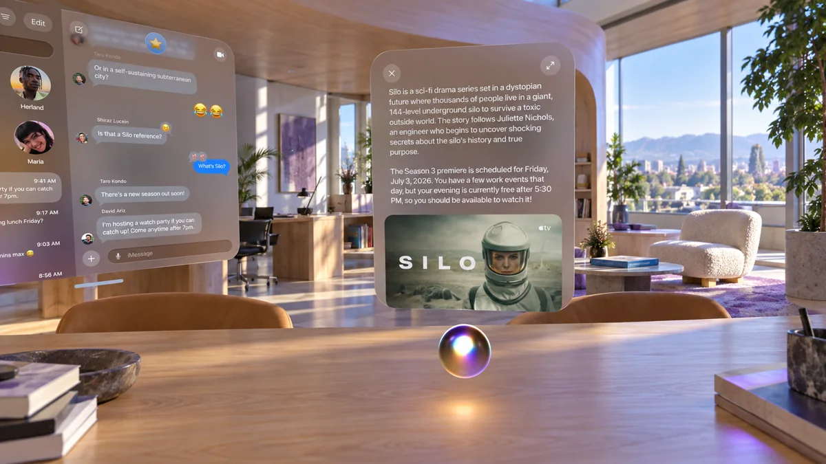 Siri AI на Apple Vision Pro с новым интерфейсом Apple