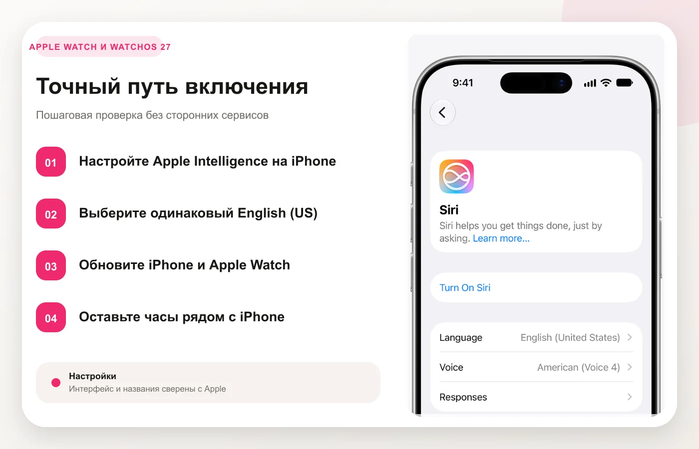 Настройка Apple Intelligence на парном iPhone