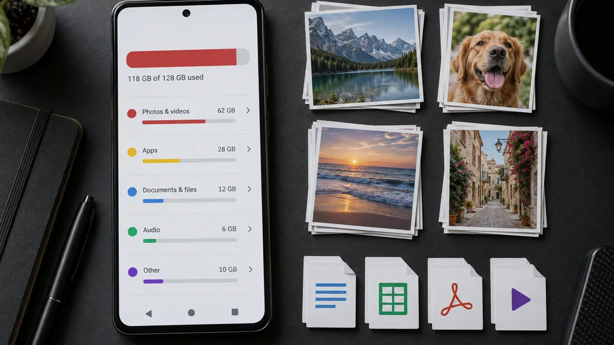 Почти заполненное хранилище Android перед установкой приложения
