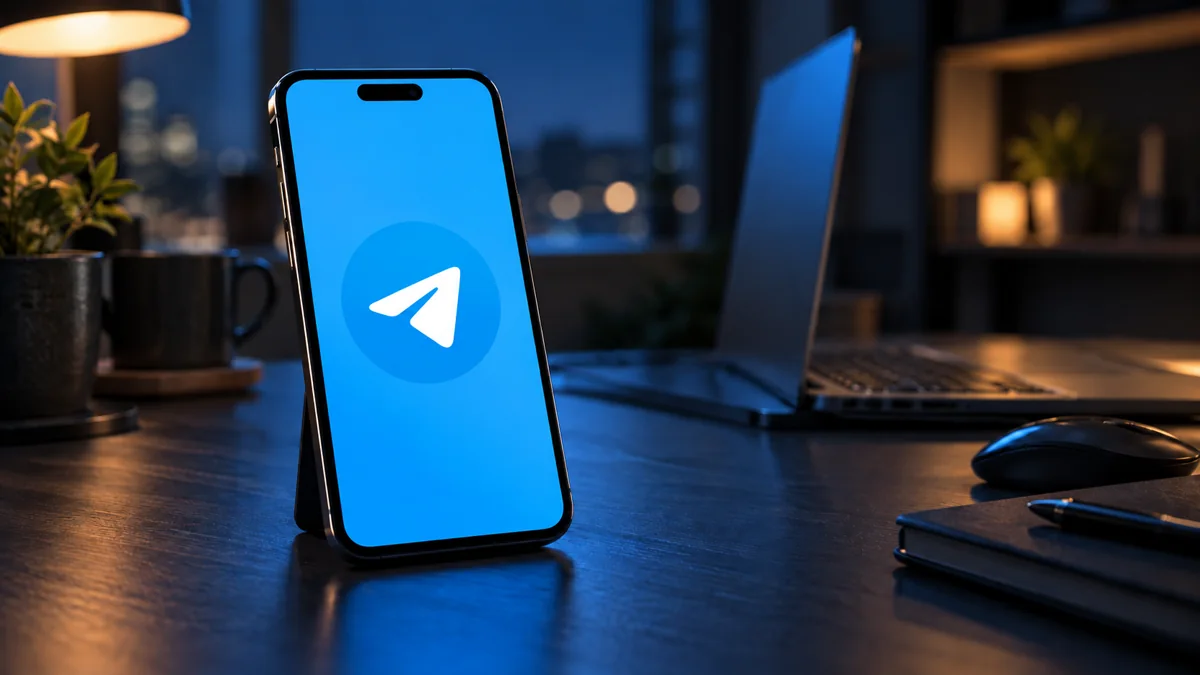 Официальный знак Telegram на экране телефона при проверке кода входа