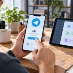 Администратор сообщества настраивает приветствие и кнопки Telegram