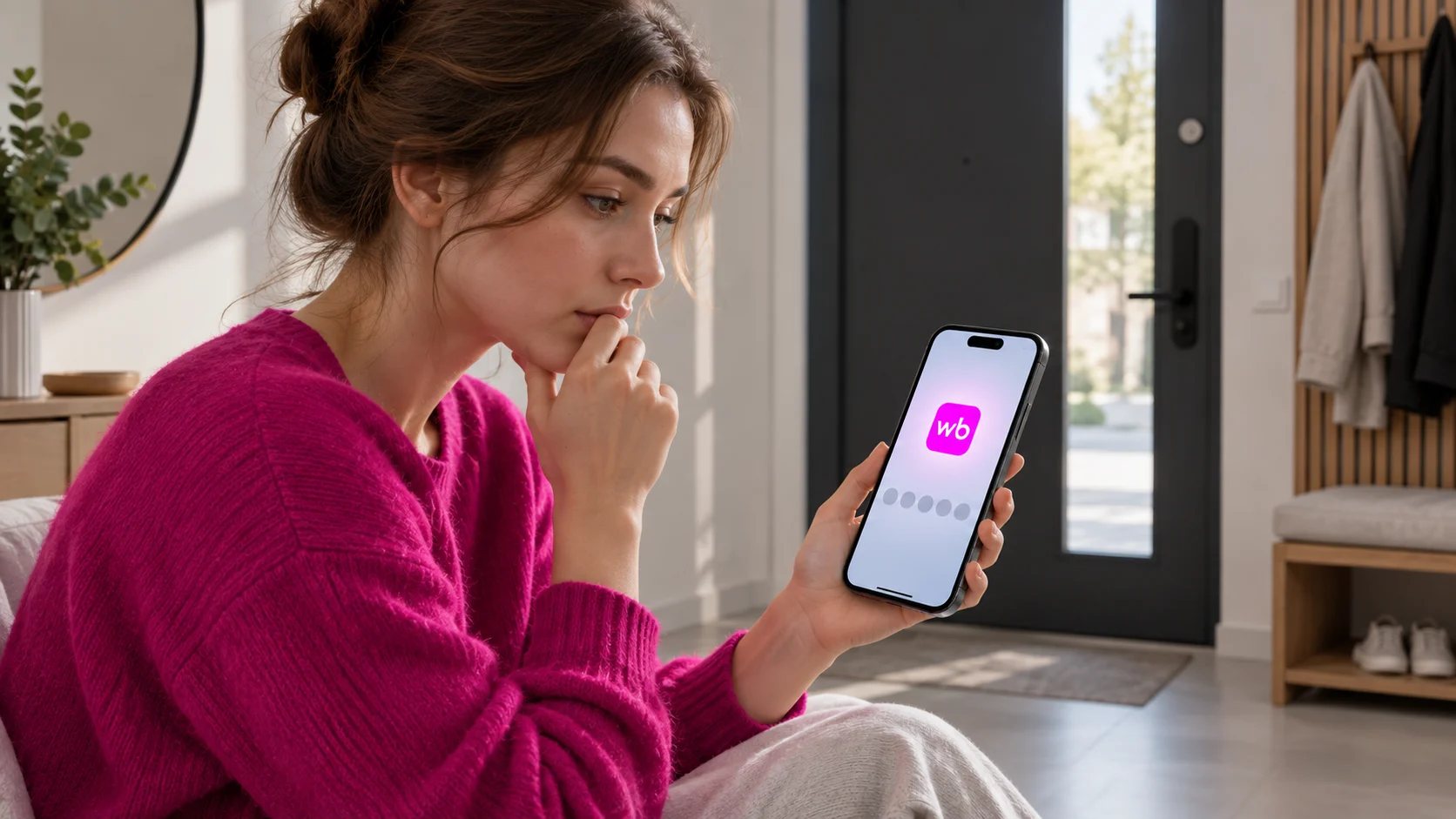 Пользователь ждёт код входа Wildberries на экране смартфона