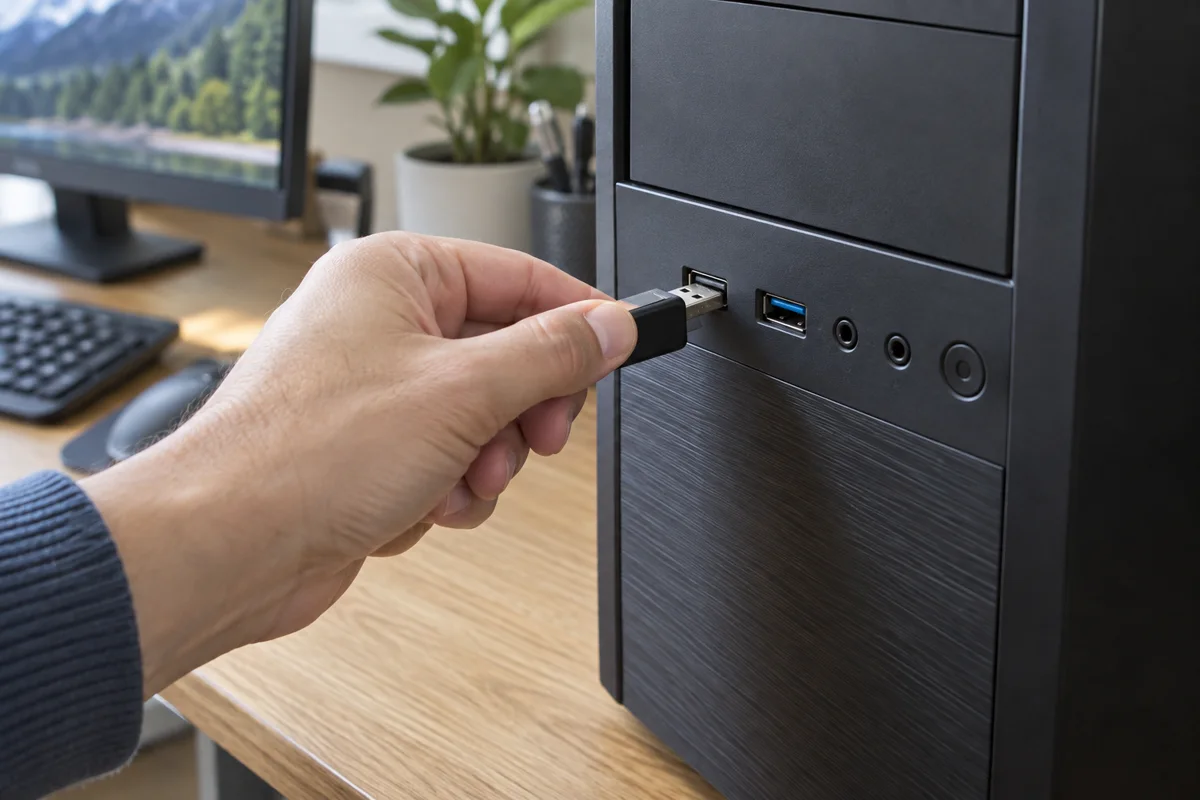 Подключение USB-накопителя напрямую к порту компьютера
