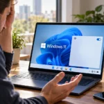 Пользователь проверяет пропавший Wi-Fi на ноутбуке с Windows 11