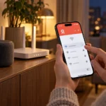 Пользователь подключает умную колонку Яндекс к домашней сети Wi-Fi