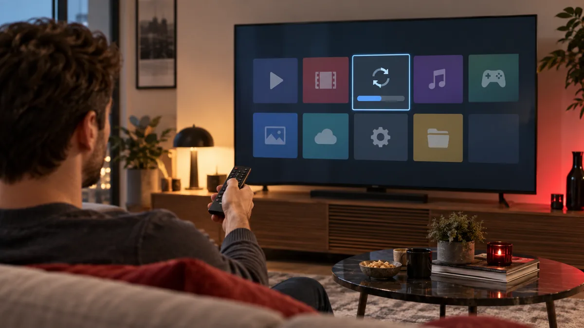Проверка обновления приложения на экране Smart TV