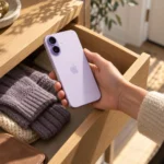 Рука находит iPhone в открытом ящике у входа