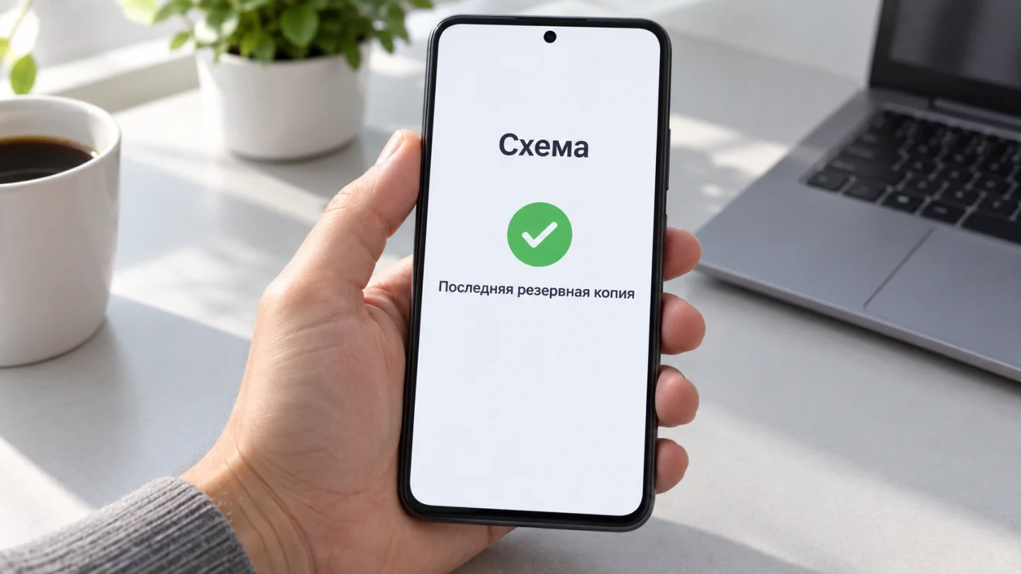 Схема последней резервной копии на телефоне