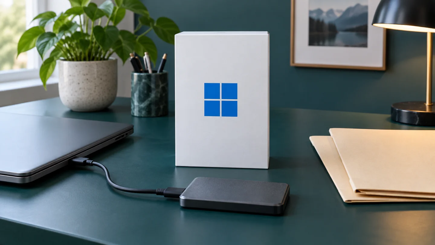 Знак Windows рядом с отдельным накопителем и папками для копирования