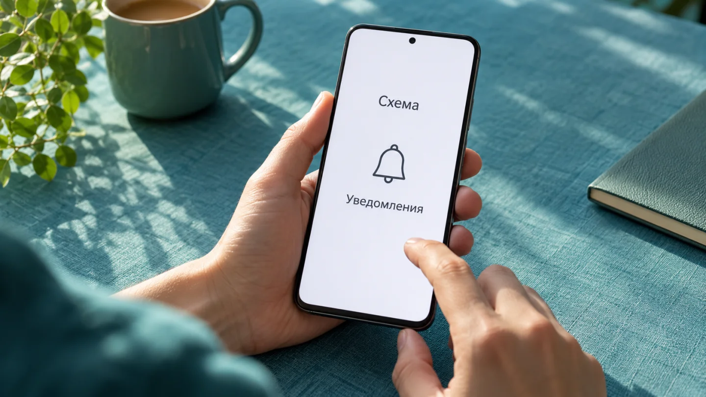 Схематичное обозначение уведомлений на Android