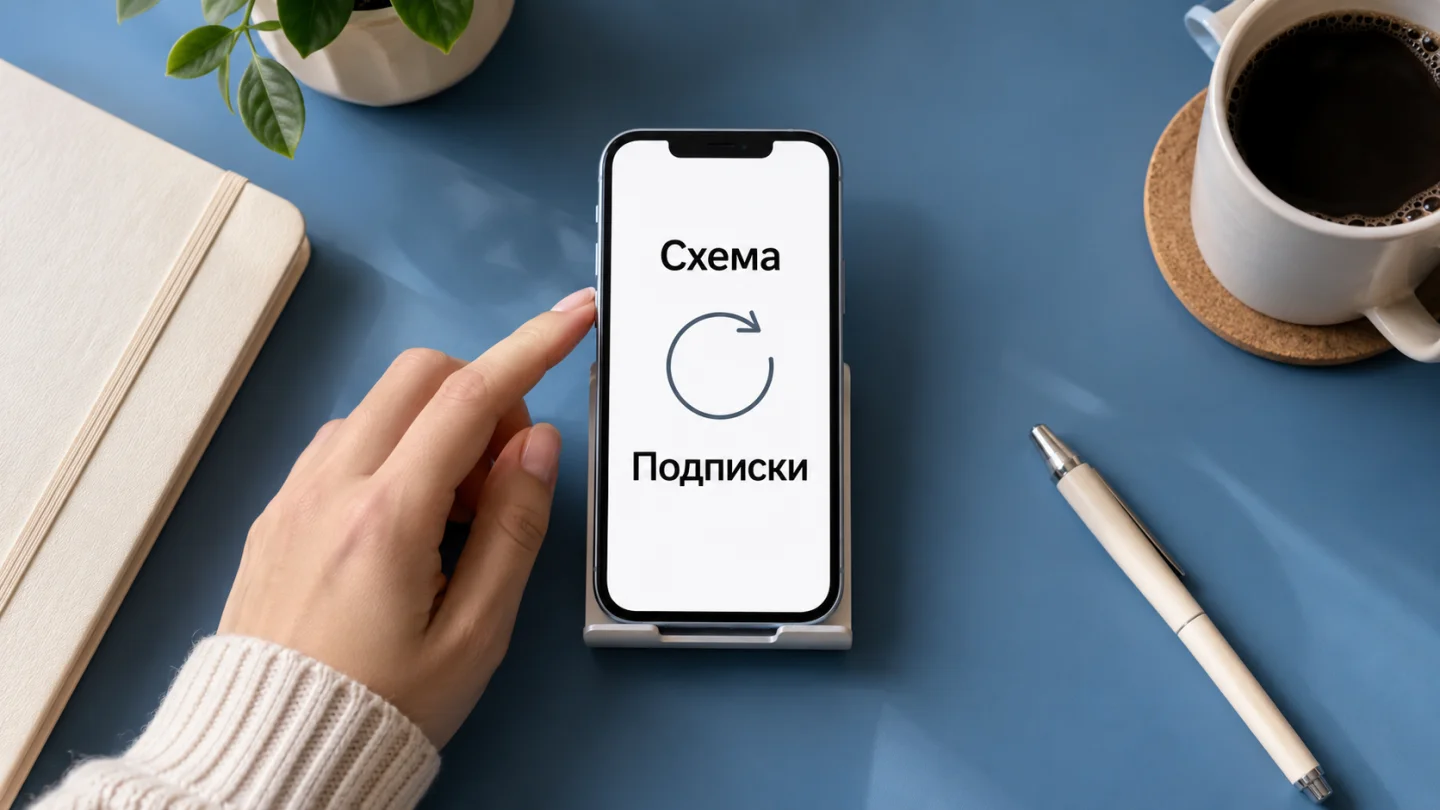 Схематичное обозначение подписок на экране iPhone