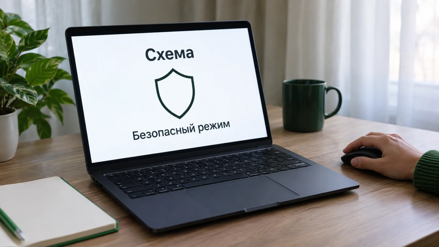 Схематичное обозначение безопасного режима Windows