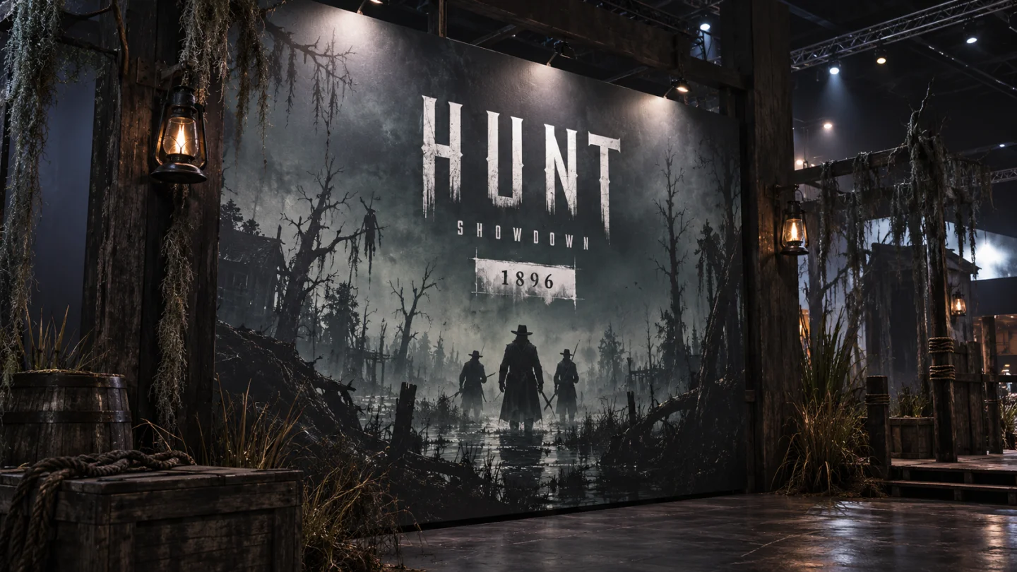 Стенд с перегенерированным промоматериалом Hunt: Showdown 1896