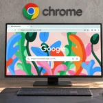 Демонстрация Chrome на активном мониторе с официальным знаком браузера