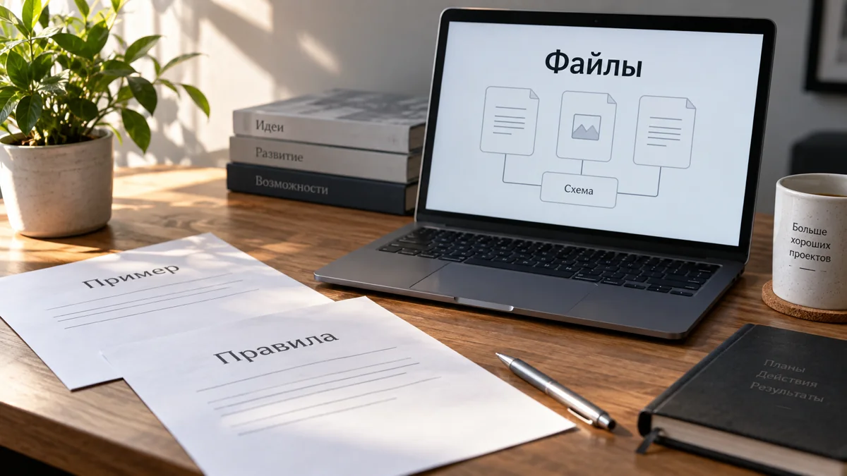 Печатный документ и его цифровая копия рядом с ноутбуком