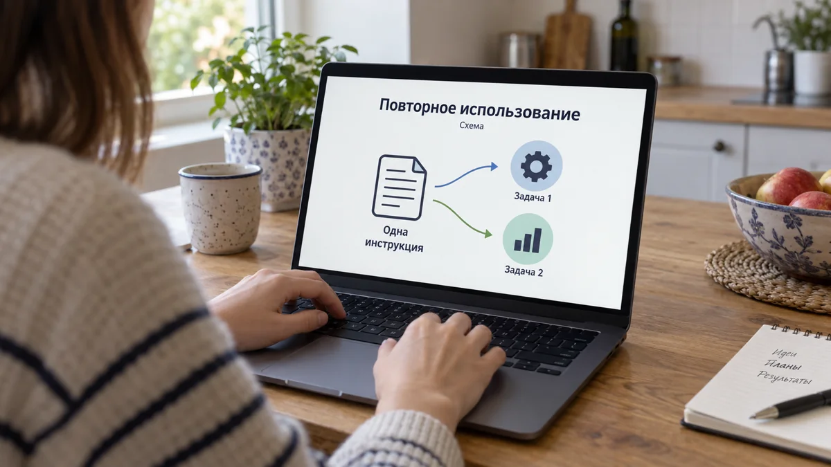 Человек со спины работает над повторной задачей на ноутбуке